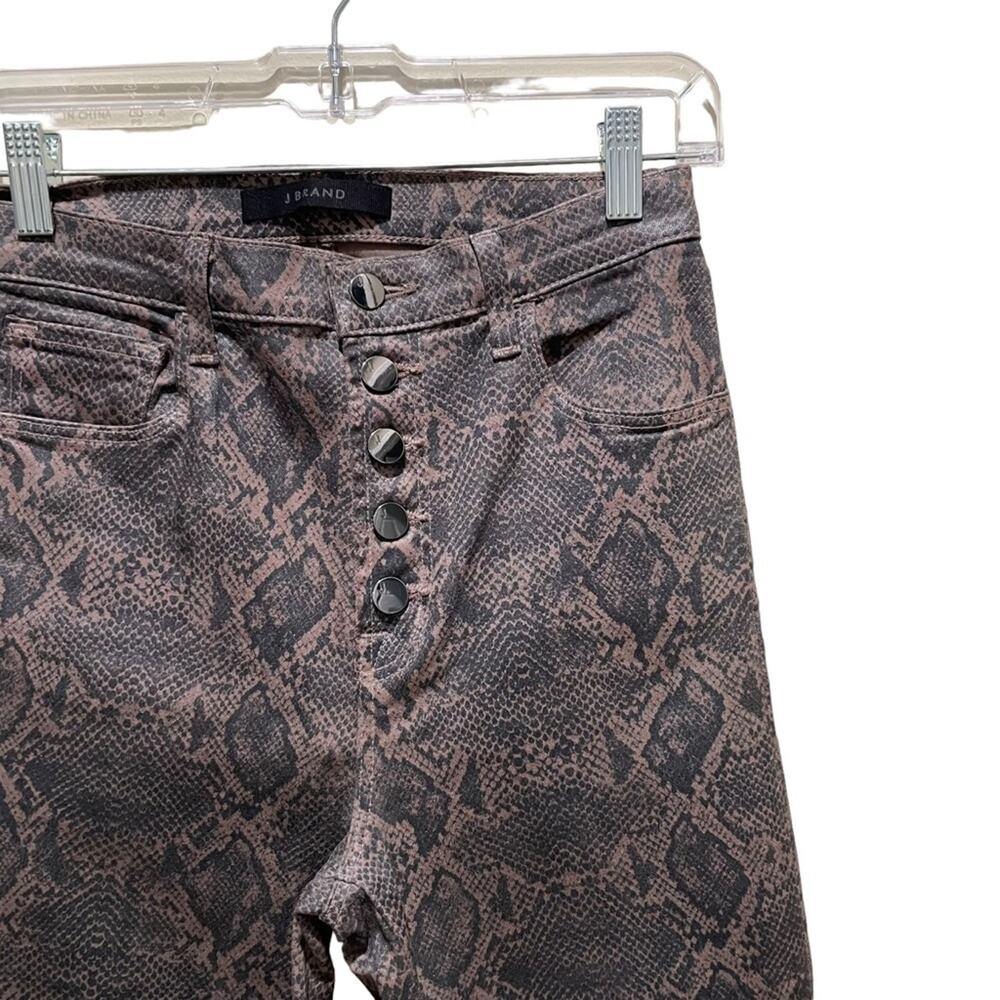 J BRAND Lillie Coated High Rise Skinny Jeans Snakeskin Size 27 - Picture 8 of 13